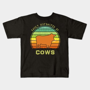 Easily Distracted By Cows Kids T-Shirt